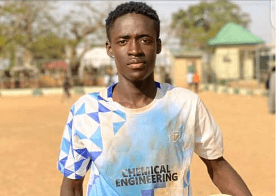 Benedict Jacob Kaita in white jersey